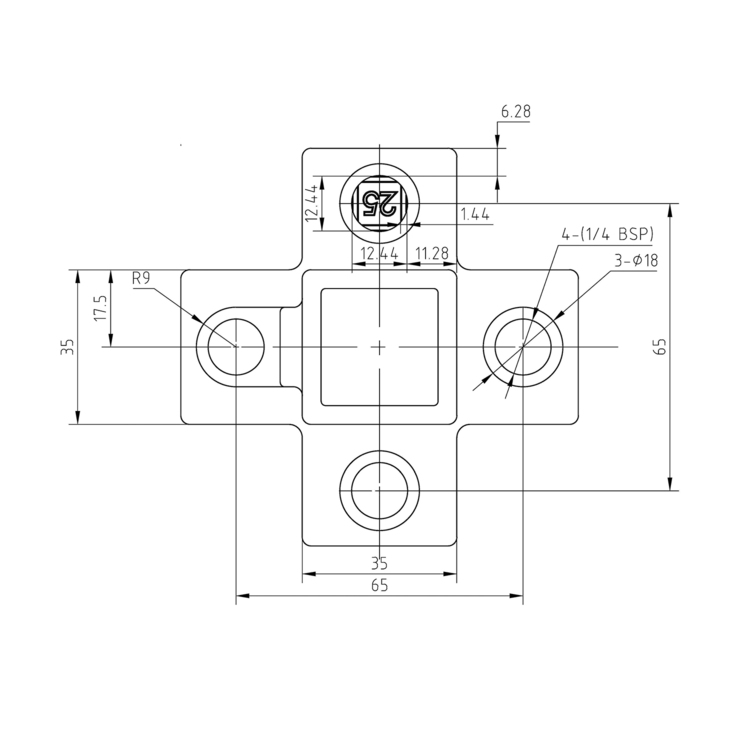 Rohrverbinder Kreuzstück für Stützrohr 4-Wege, quadratisch | 25x25 - Typ 26S Rohrverbinder Kreuzstück für Stützrohr 4-Wege, quadratisch | 25x25 - Typ 26S