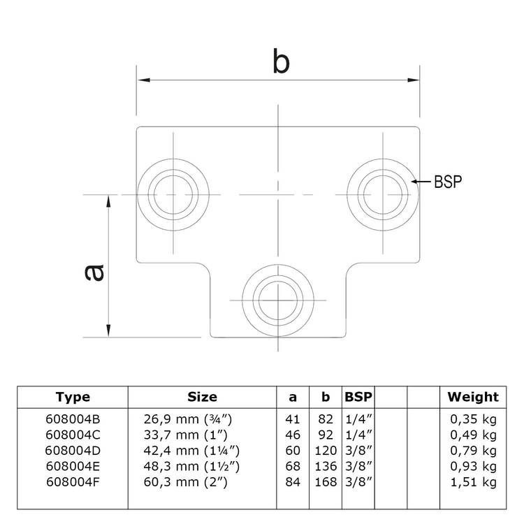 Rohrverbinder T-Stück lang / T-Verbinder - Typ 4 Rohrverbinder T-Stück lang / T-Verbinder - Typ 4