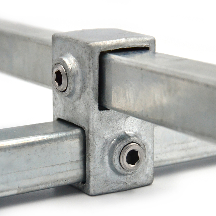 Rohrverbinder Kreuzstück vorgesetzt 90°, quadratisch | 25x25 - Typ 28S Rohrverbinder Kreuzstück vorgesetzt 90°, quadratisch | 25x25 - Typ 28S