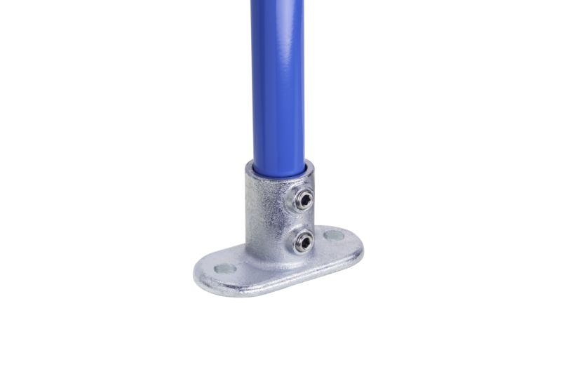 Railing-base-flange Rohrverbinder Fußplatte oval  | 90°-Bodenbefestigung | Typ 12