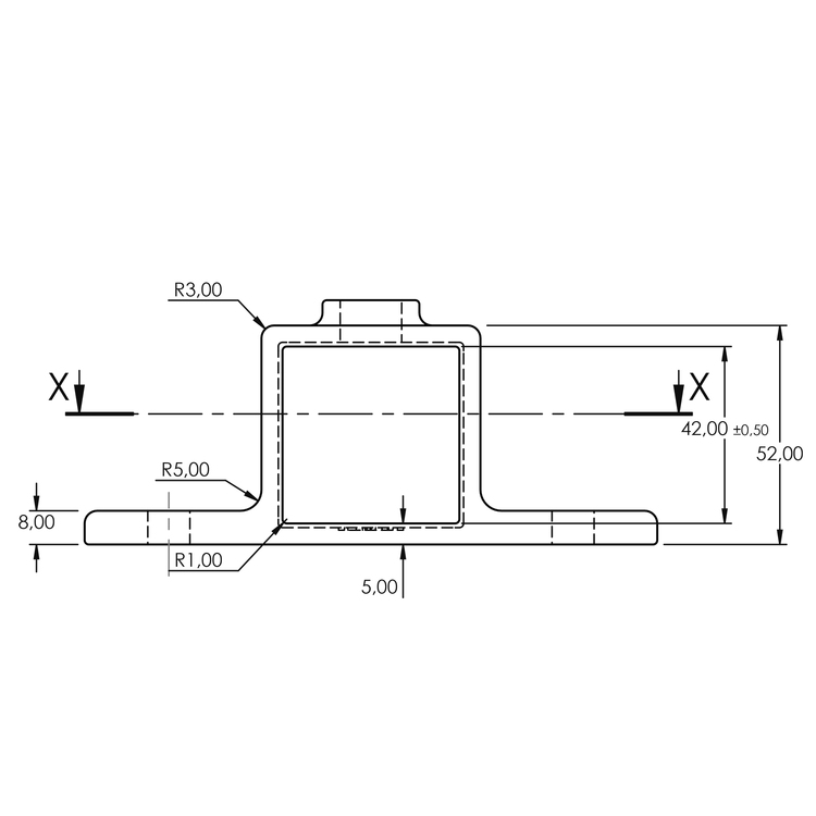Rohrverbinder Ösenteil mit Doppellasche, quadratisch | 25x25 oder 40x40 - Typ 56s Rohrverbinder Ösenteil mit Doppellasche, quadratisch | 25x25 oder 40x40 - Typ 56s