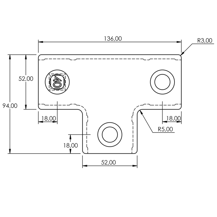 Rohrverbinder T-Stück lang, quadratisch | 25x25 oder 40x40 - Typ 4S Rohrverbinder T-Stück lang, quadratisch | 25x25 oder 40x40 - Typ 4S