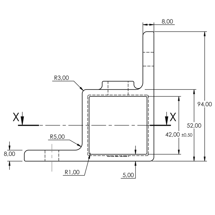 Rohrverbinder Ösenteil 90° mit Doppellasche, quadratisch | 25x25 oder 40x40 - Typ 57S Rohrverbinder Ösenteil 90° mit Doppellasche, quadratisch | 25x25 oder 40x40 - Typ 57S