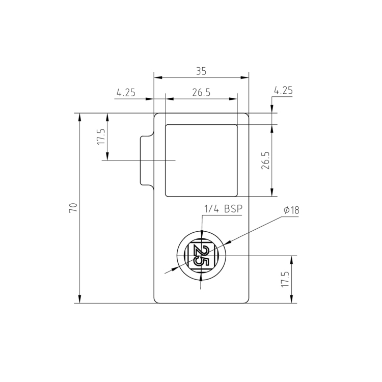 Rohrverbinder Kreuzstück vorgesetzt 90°, quadratisch | 25x25 - Typ 28S Rohrverbinder Kreuzstück vorgesetzt 90°, quadratisch | 25x25 - Typ 28S